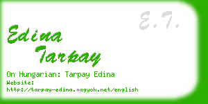 edina tarpay business card